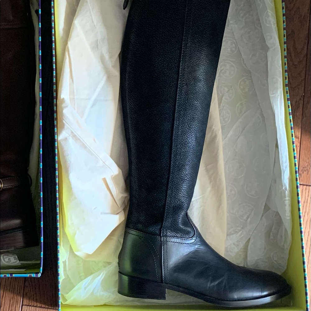 Tory Burch over the knee leather boots
